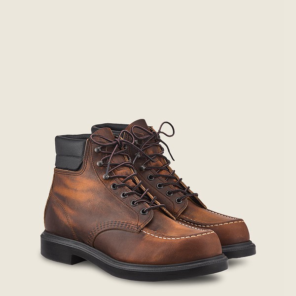 Red Wing Heritage Boots Mens Dark Brown - Classic Supersole - 6-inchr Rough & Tough Leather - 091386